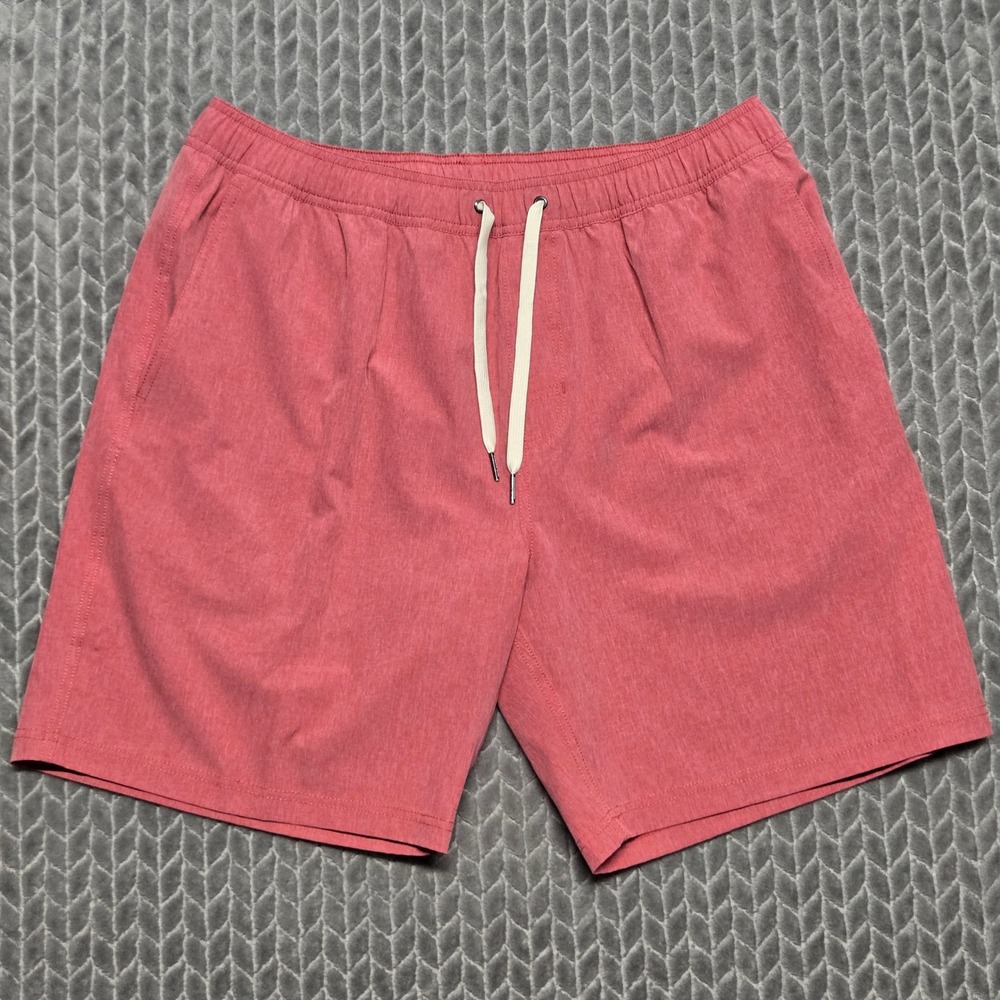 Fair Harbor Mens Patina Red Pink Board Shorts XL Recycled Stretch Swim Trunks